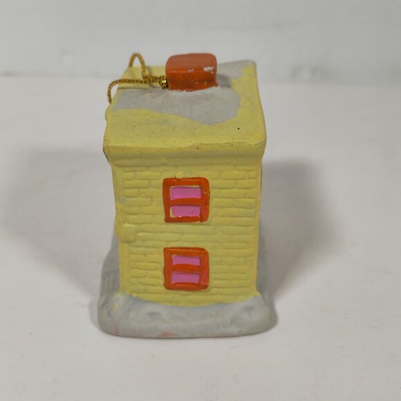 Vintage Ceramic Christmas Cottage With Bells Ornament Set - Picture 15 of 16